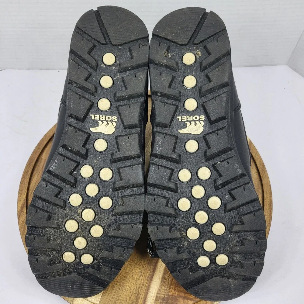 Sorel Women's Whitney Short Lace Boots Waterproof Black‎ Winter Snow 9.5 NL3088